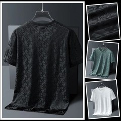 New Men Fashion Trend Ice Silk Short Sleeve Streetwear Summer T-Shirt 3 Colors