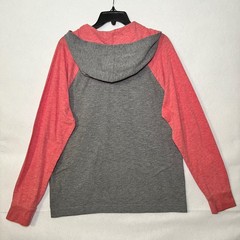 Banana Republic Vintage Men’s Large Grey Red Preppy Raglan Henley Hoodie Shirt