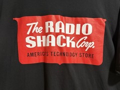 VINTAGE – RADIO SHACK CORP LOGO BLACK SHORT SLEEVE T-SHIRT XL LAT 100% COTTON
