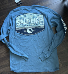 Salt Life Men’s Aquatic Journey Fade Graphic Long-Sleeve T-Shirt Coastal Blue S