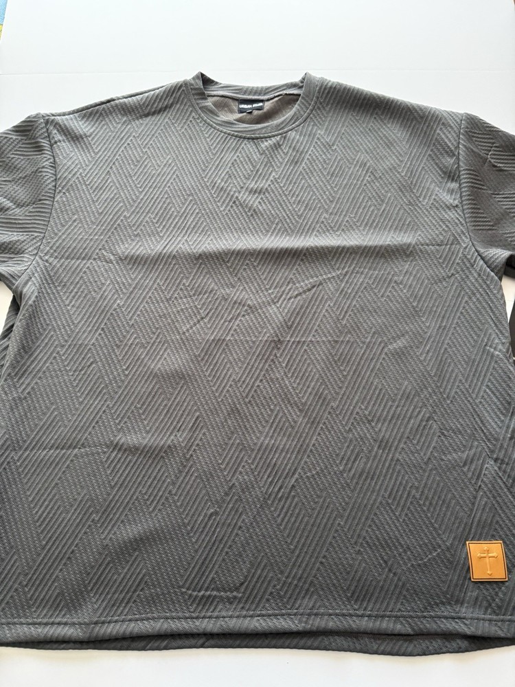 Urban Edge Men’s Geometric Textured T Shirt Gray 3XL NWT Streetwear