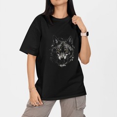 Wolf Head Graphic T Shirt Dark Animal Art Wild Wolf Design Unisex Tee