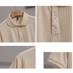 Men’s Striped Shirt Short Sleeve Moisture Wicking Lapel Neckline Slight Stretch