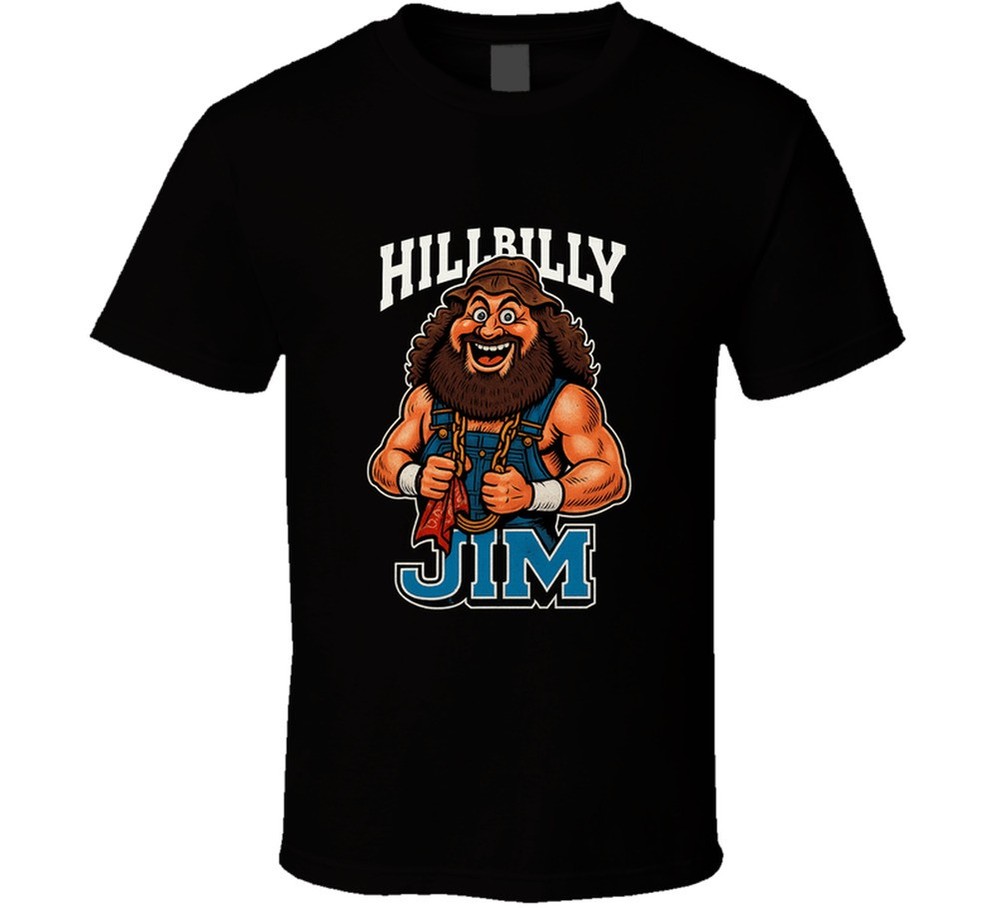 Hillbilly Jim Retro Wrestling Legend Caricature T Shirt