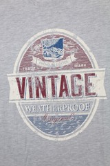 Weatherproof Vintage Graphic Tee Gray Heathered Size XL Distressed Crew Neck