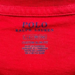 Polo Ralph Lauren T Shirt Mens L Red Custom Slim Fit Cotton Long Sleeve Tee