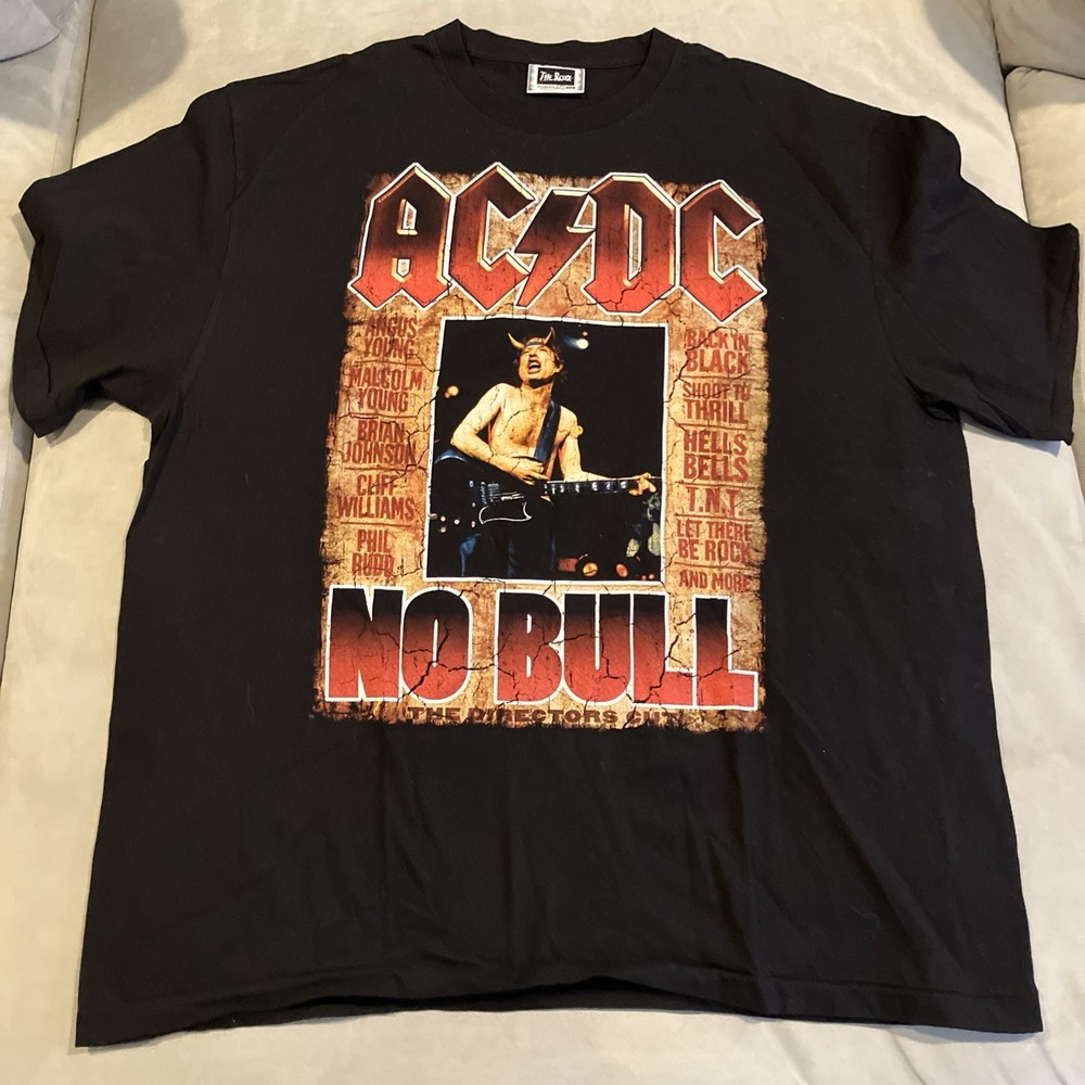 RARE – NWOT – Vintage – The Roxx – AC/DC – NO BULL – Double Sided T Shirt – 3XL