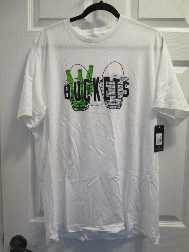 TRAVIS MATHEW “BUCKETS” WHITE S/S T-SHIRT SIZE LARGE NEW