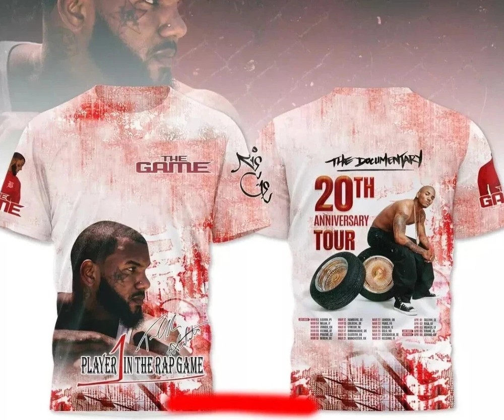 The Game Documentary 20th Anniversary Tour 2025 3D T-Shirt BT2100