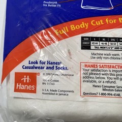 Vintage 1997 Hanes Big Men’s Crewneck T-Shirts Pre-Shrunk Cotton Big & Tall 3X