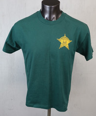 Vintage Hanes T shirt Heavyweights 50/50 Arkansas Deputy Sheriff Green Single L