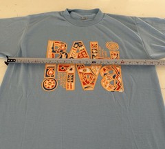 NWOTs Gift Tourist T-Shirt-Bali Ubud, Nusa Dua Indonesia-Tribal Motifs- Blue XXL