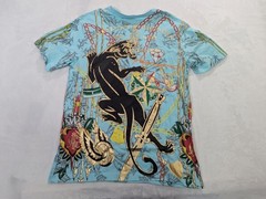 Vintage Y2K Ed Hardy Christian Audigier AOP Graphic Tee Shirt Size L