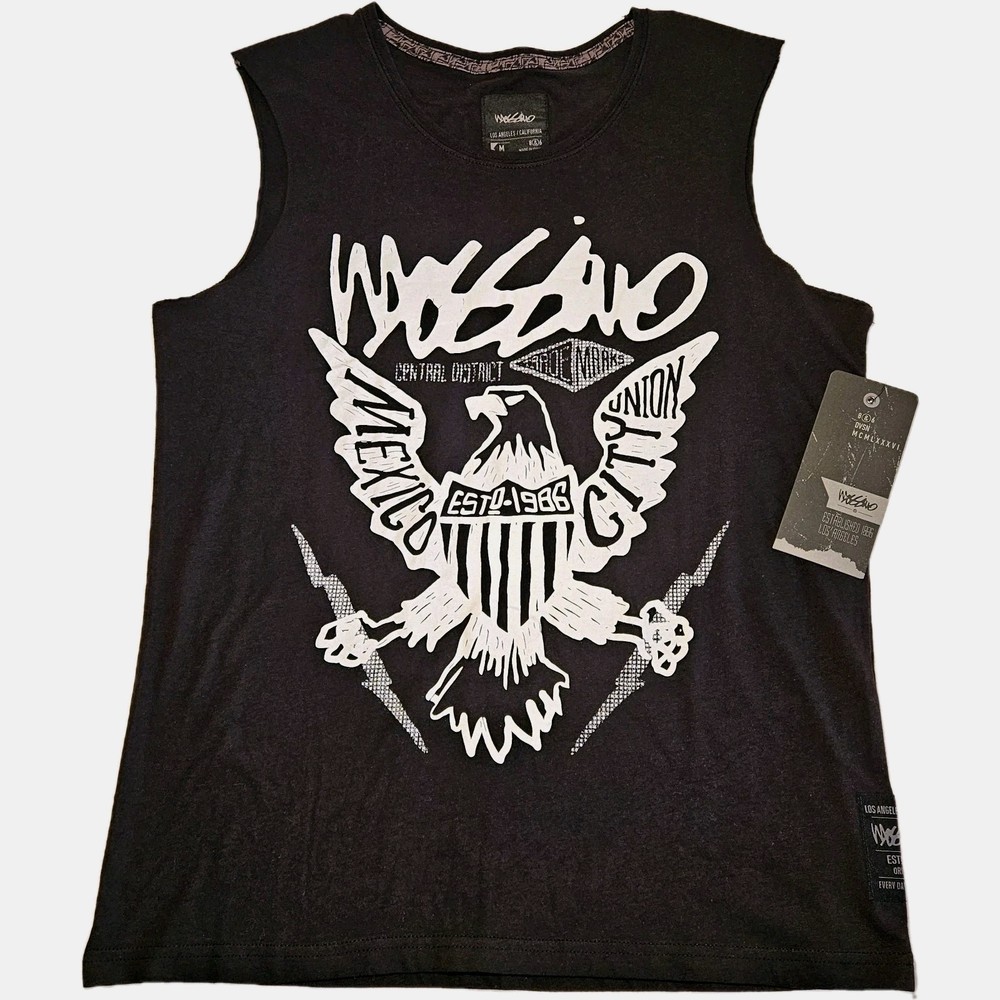 MOSSIMO SUPPLY CO. Sleeveless Black & White USA Graphic Men’s Size Small Muscle