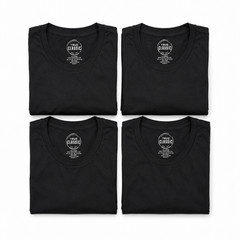 True Classic – Crew Neck – Short Sleeve T-Shirt – Black – X-Large – 4 Pack