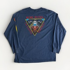 90s Work Sucks I’m Going Riding vintage Long Sleeve T-shirt motorcycle L