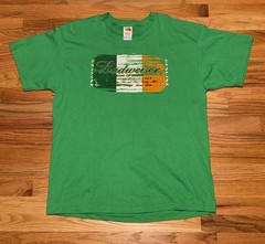 Vintage 2005 Budweiser Beer Green T Shirt Mens XL St Patricks Day Irish Y2K