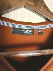 Murano Liquid Luxury Men’s T-shirt V Neck Rust Color Size Large Super Soft