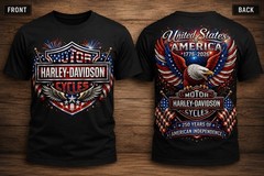Harley-Davidson America 250th Anniversary Shirt 1776-2026 Independence Day Tee