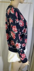 Vintage 80’s Long Sleeve T-Shirt Black w/Red Roses by Divided Sz L