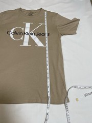 Calvin Klein Jeans boys Beige Logo T-Shirt Short Sleeve Size XL 18/20