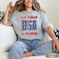 USA T-Shirt Men and Womens Patriotic Tee for 4th of July