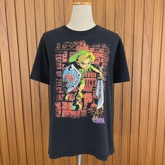 Zelda Majora’s Mask 3D Link Faded Graphic Game T-Shirt Black Size L