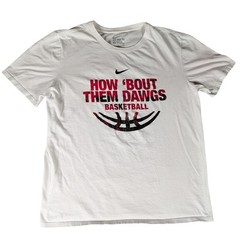 Nike Georgia Bulldogs Basketball T-Shirt White How Bout Them Dawgs Mens M