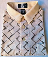 Oak Creek Light Beige Square Pattern Men’s T-Shirt Size M