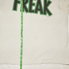 Vintage Freak Shirt Mens Extra Large White Green Ringer Graphic Tee Made USA 90s