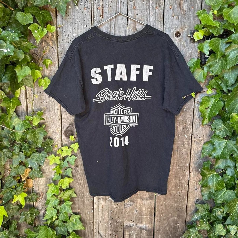 Vintage Harley-Davidson Black Hills Staff 2014 Graphic Tee Size L
