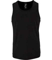 SOLs Mens Sporty Polyester Performance Tank Top Vest Sleeveless T-Shirt S-3XL