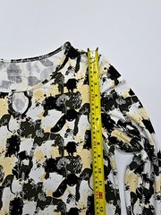 Esmara Women S Long Sleeve Cat Print Crew Neck Top Black/White/Yellow