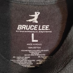 Bruce Lee Shirt Mens Large Black Graphic Photo Print Tee Short Sleeve Crewneck