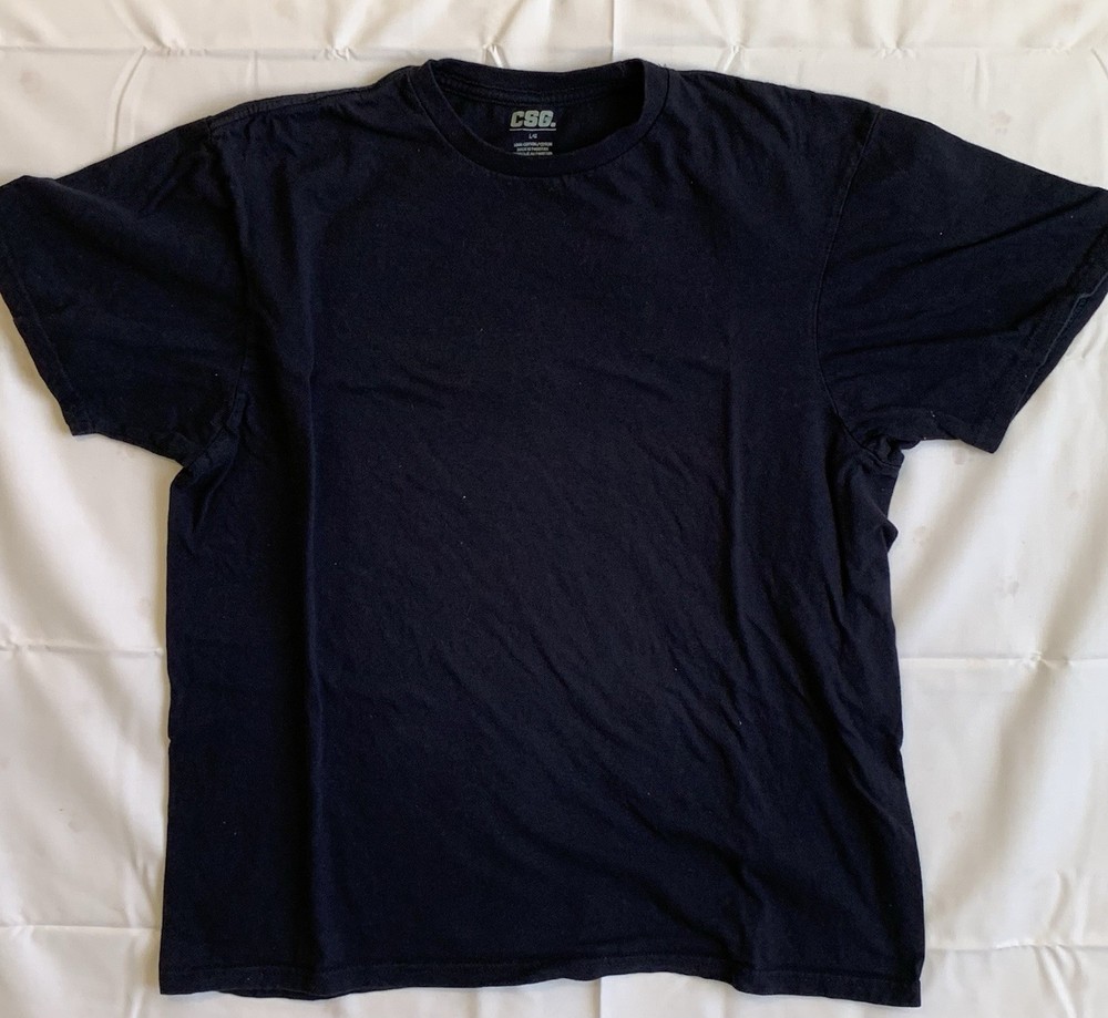 CSG Men’s Black Cotton Crew Neck Short Sleeve T-Shirt Size L