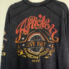 Affliction Thermal Shirt Mens 4X Dakota Hills Reversible Tee Live Fast Y2K NEW