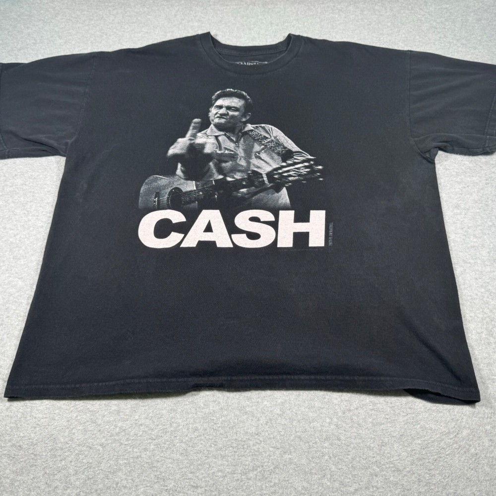 Johnny Cash Shirt Adult Extra Extra Large Black Country Music Singer Songwriter