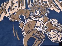 VINTAGE Swingster Kentucky Wildcats 80s Blue Graphic T-Shirt XL Made In USA NCAA
