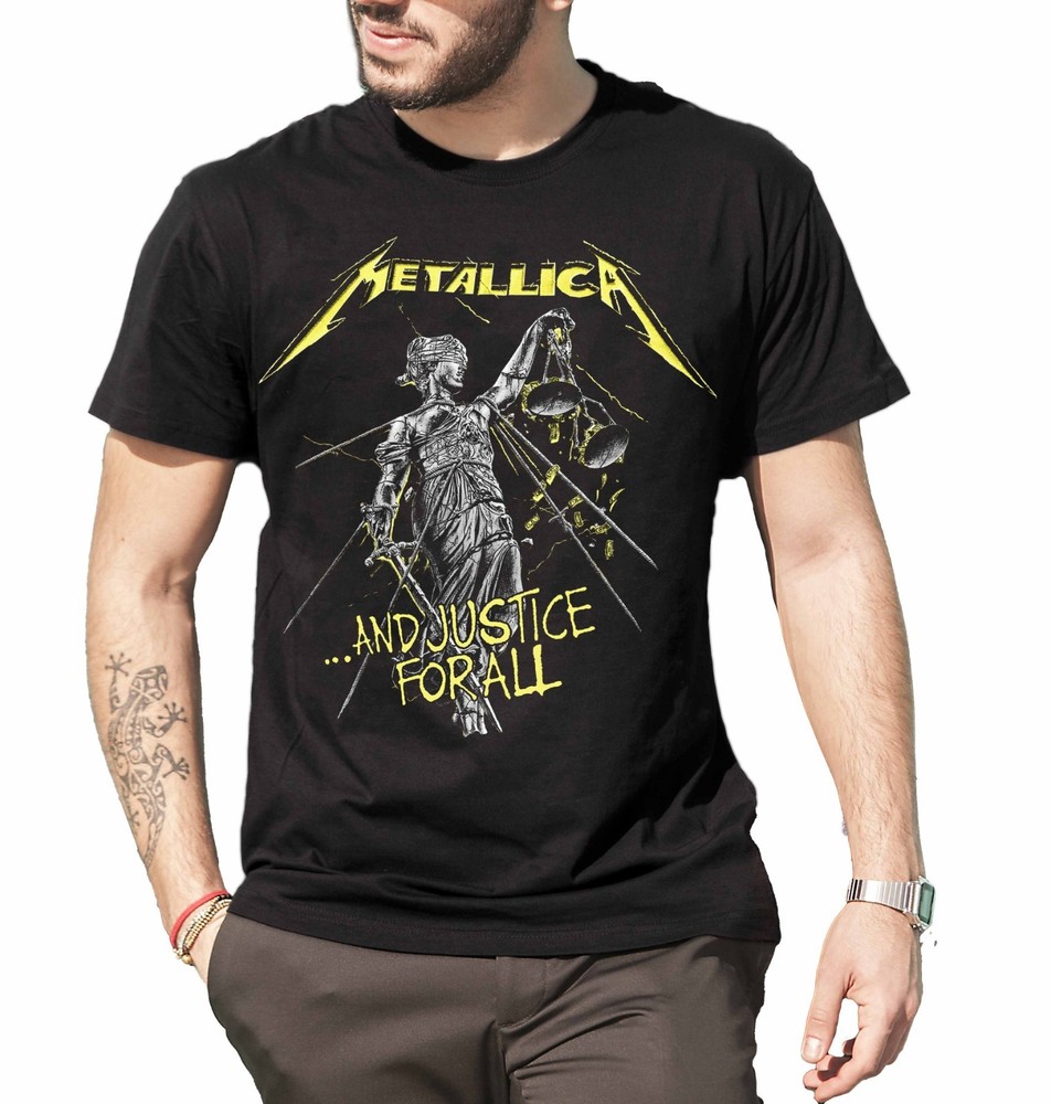 Justice for All Official Metallica T-Shirt Jersey Original Black T-Shirt