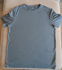 Quince Flowknit Breeze Performance Tee T-Shirt Mens Large Heather Sky Blue