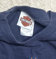 Vintage Harley Davidson 2005 Flames & Skulls Shirt Double Sided Made USA Sz Med