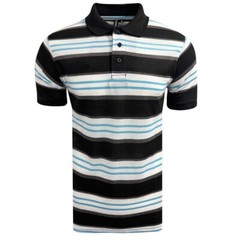 Men’s Short Sleeve Polo T-Shirt Stripe Pique Casual Regular fit Fashion Work Top