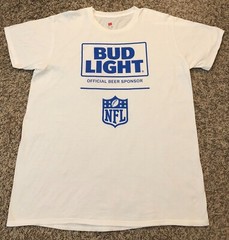 Bud Light Official Beer Sponsor Of The NFL Men’s White T-Shirt Size XL