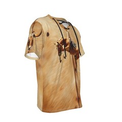 Western Bucking Bronco Horse , Men’s Cowboy T-shirt, Front & Back Image Print.