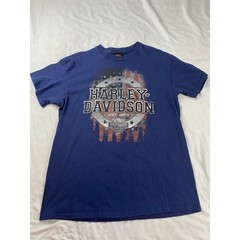 Harley Davidson Las Vegas Nevada T-Shirt Mens Large Blue American Flag Graphic