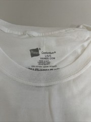 Hanes Essentials Men’s White Cotton T-Shirt, Value 6-Pack L