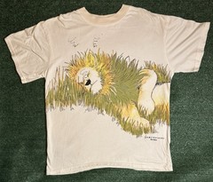 Vintage Lion Wrap Around Shirt AOP Nature Art Promo Gametracker Botswana RARE