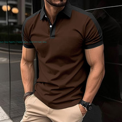 Summer Men’s Casual Shirts Short Sleeve Classic Button T-Shirt Fashion Golf Tops