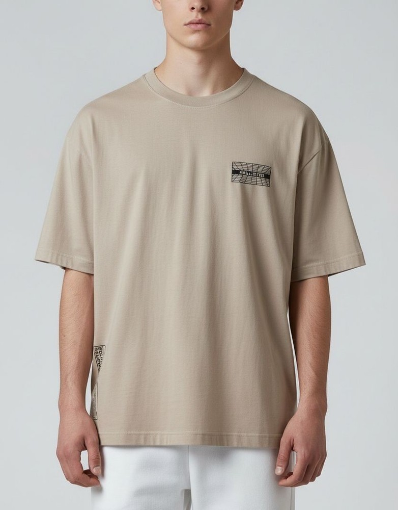 Hollister Men’s Large Beige Graphic Tee Modern Fit Short Sleeve Crew Neck