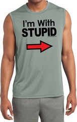 Buy Cool Shirts I’m With Stupid T-shirt Black Print Sleeveless Competitor Tee